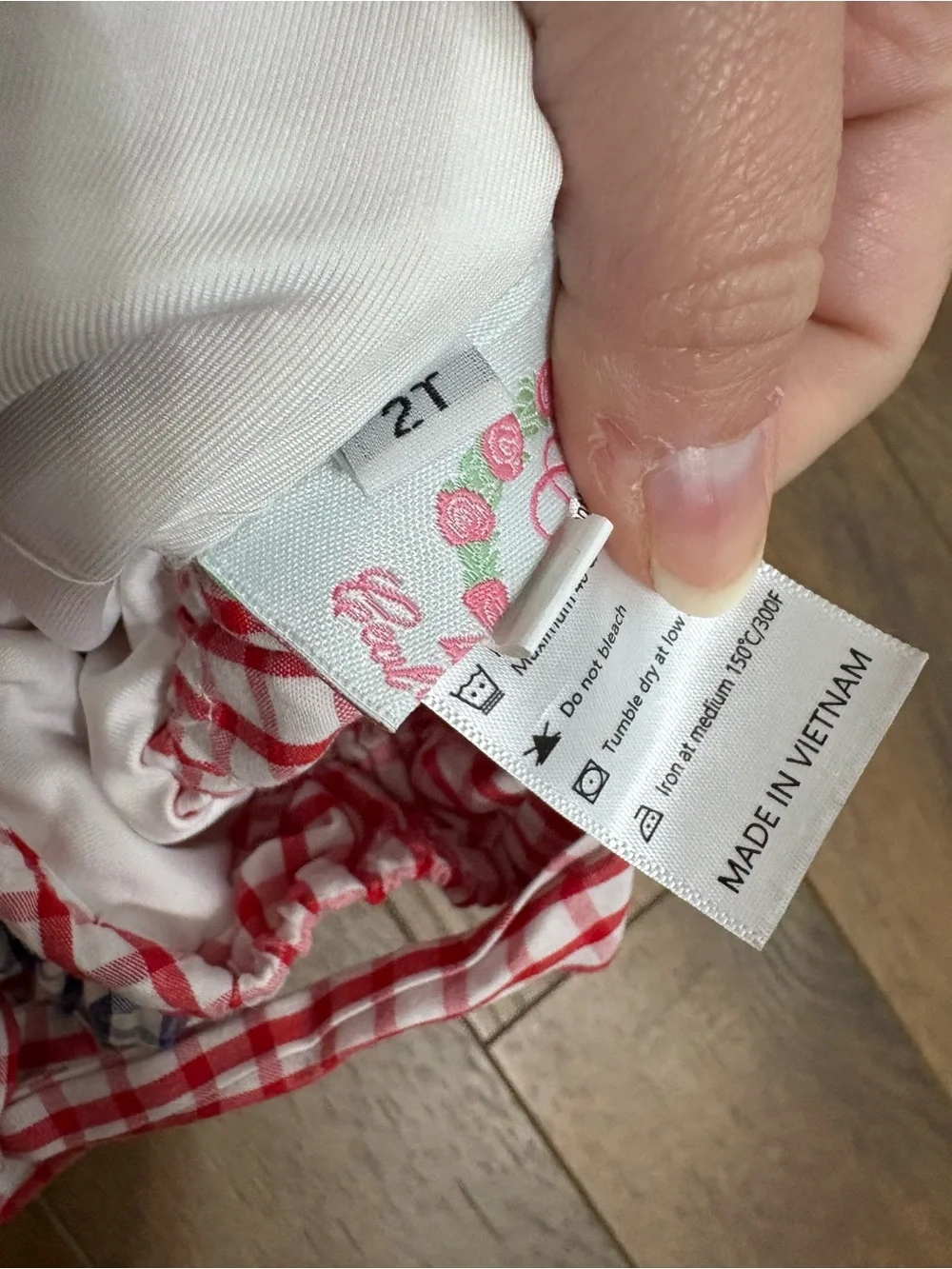 Cecil & Lou Girls 2T Red White Blue Gingham Patriotic Ruffle Swimsuit